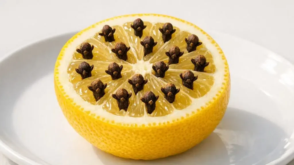 Citron avec clous de girofle